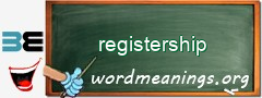 WordMeaning blackboard for registership